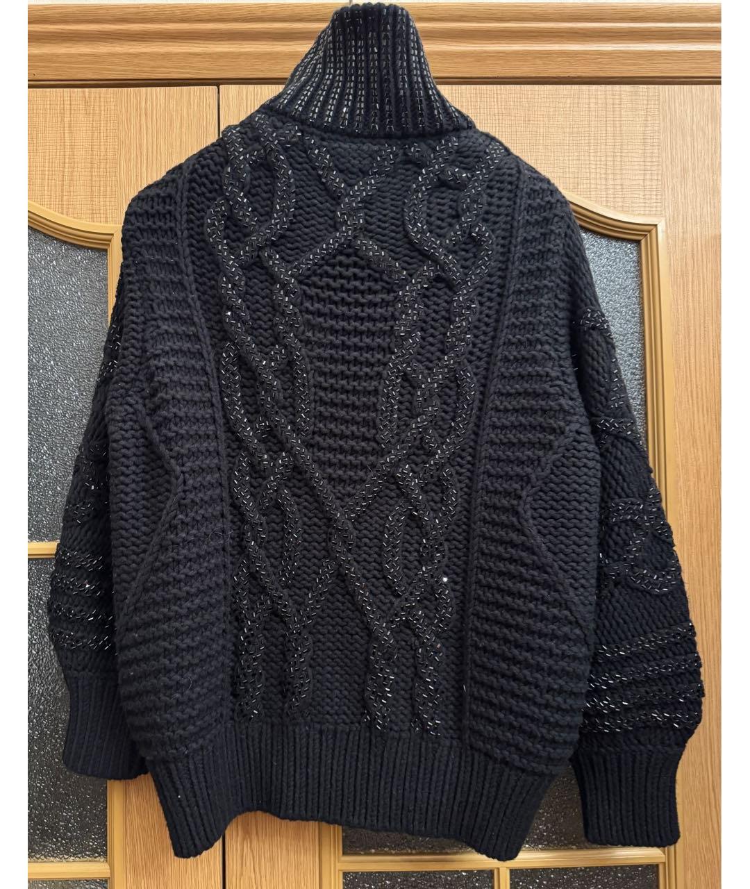 ERMANNO SCERVINO Черный шерстяной джемпер / свитер, фото 2