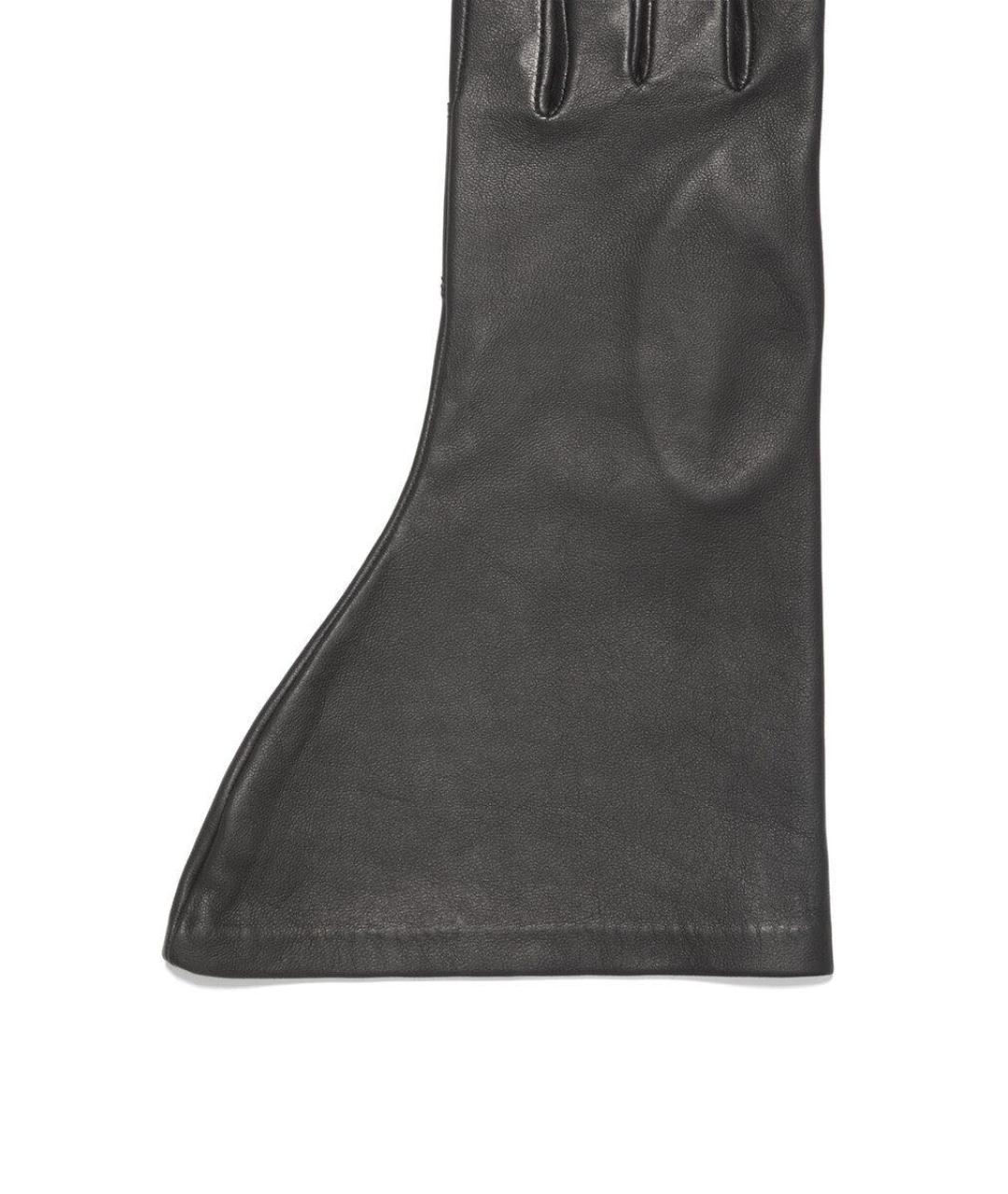 RICK OWENS Черные кожаные перчатки, фото 4