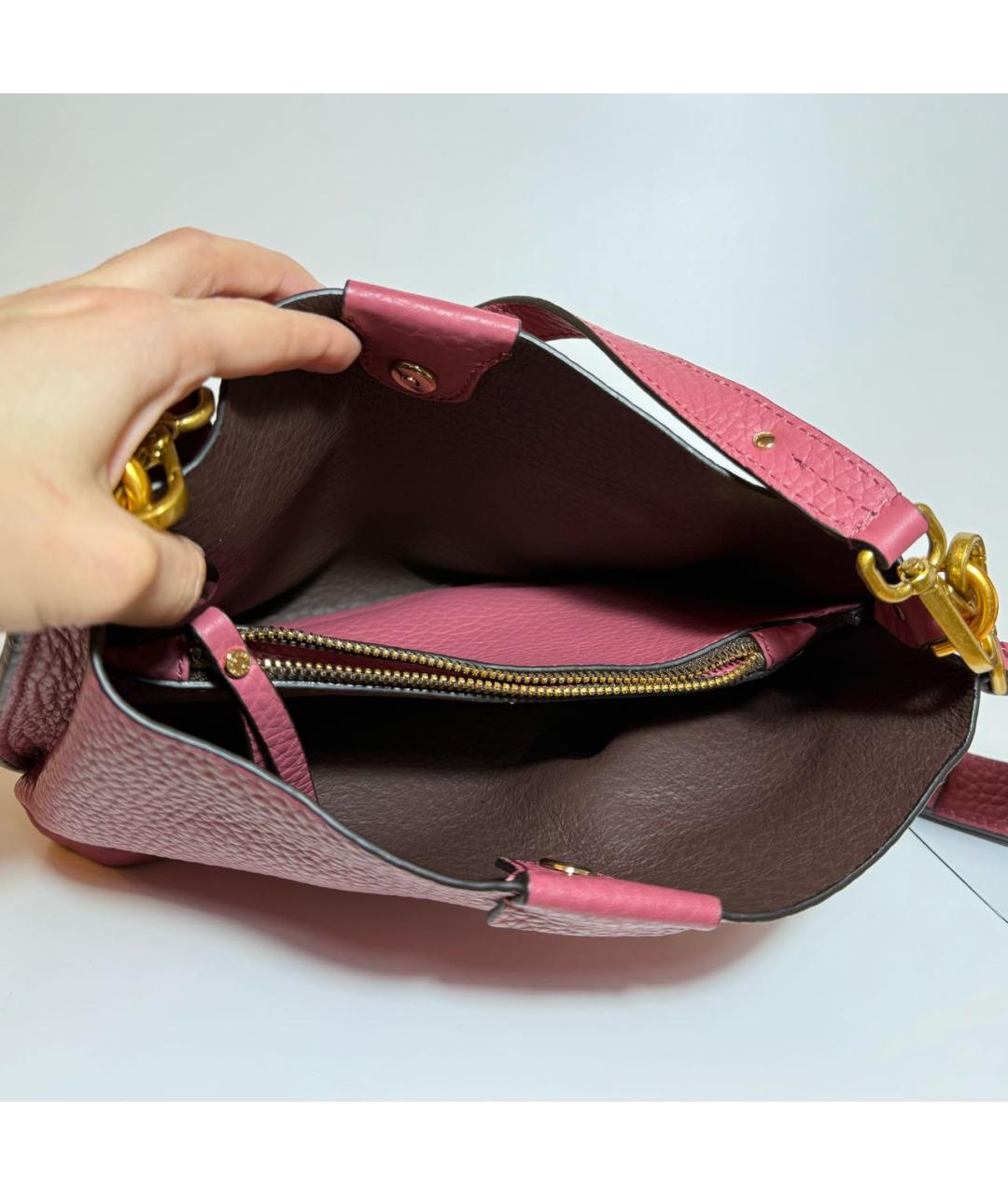 Gianni Chiarini Розовая кожаная сумка через плечо, фото 4
