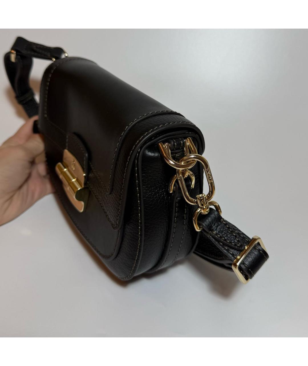 FURLA Черная кожаная сумка через плечо, фото 5