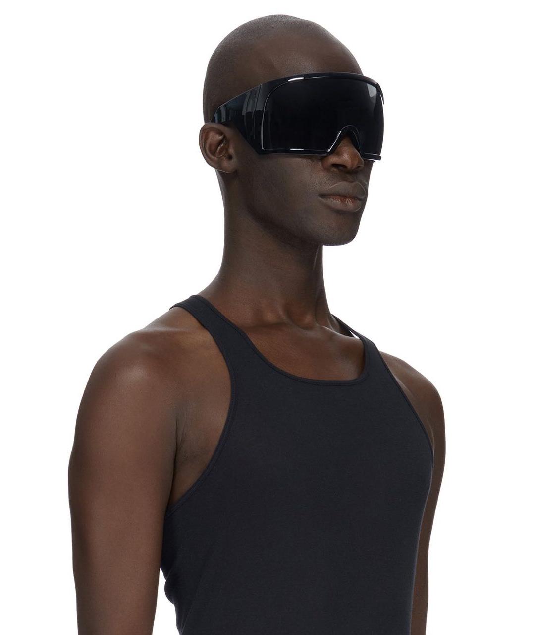 RICK OWENS Черные пластиковые солнцезащитные очки, фото 5