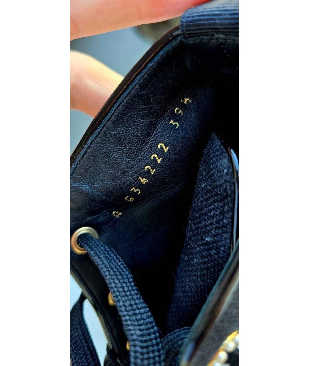 CHANEL Черные текстильные кеды, фото 5