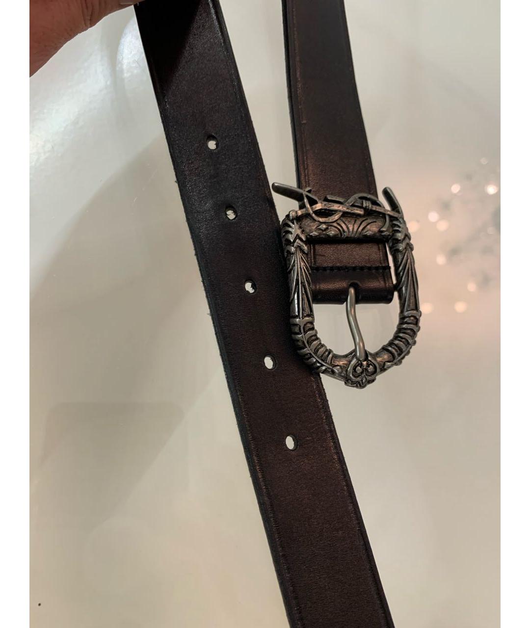 SAINT LAURENT Черный кожаный ремень, фото 6