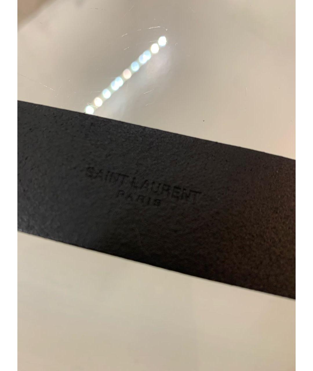 SAINT LAURENT Черный кожаный ремень, фото 4