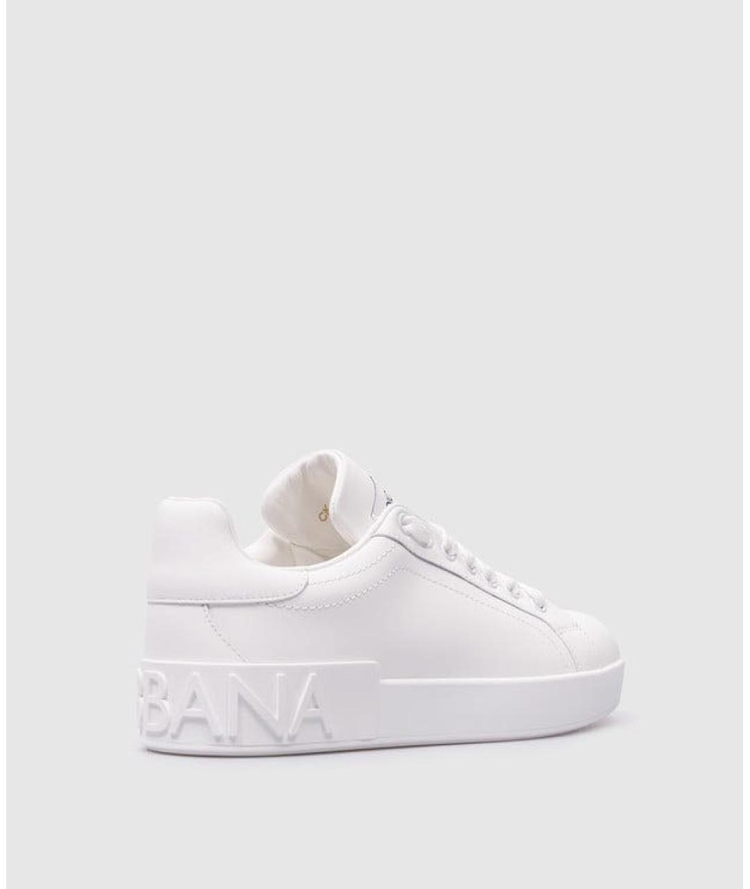 DOLCE&GABBANA Белые кожаные кеды, фото 3