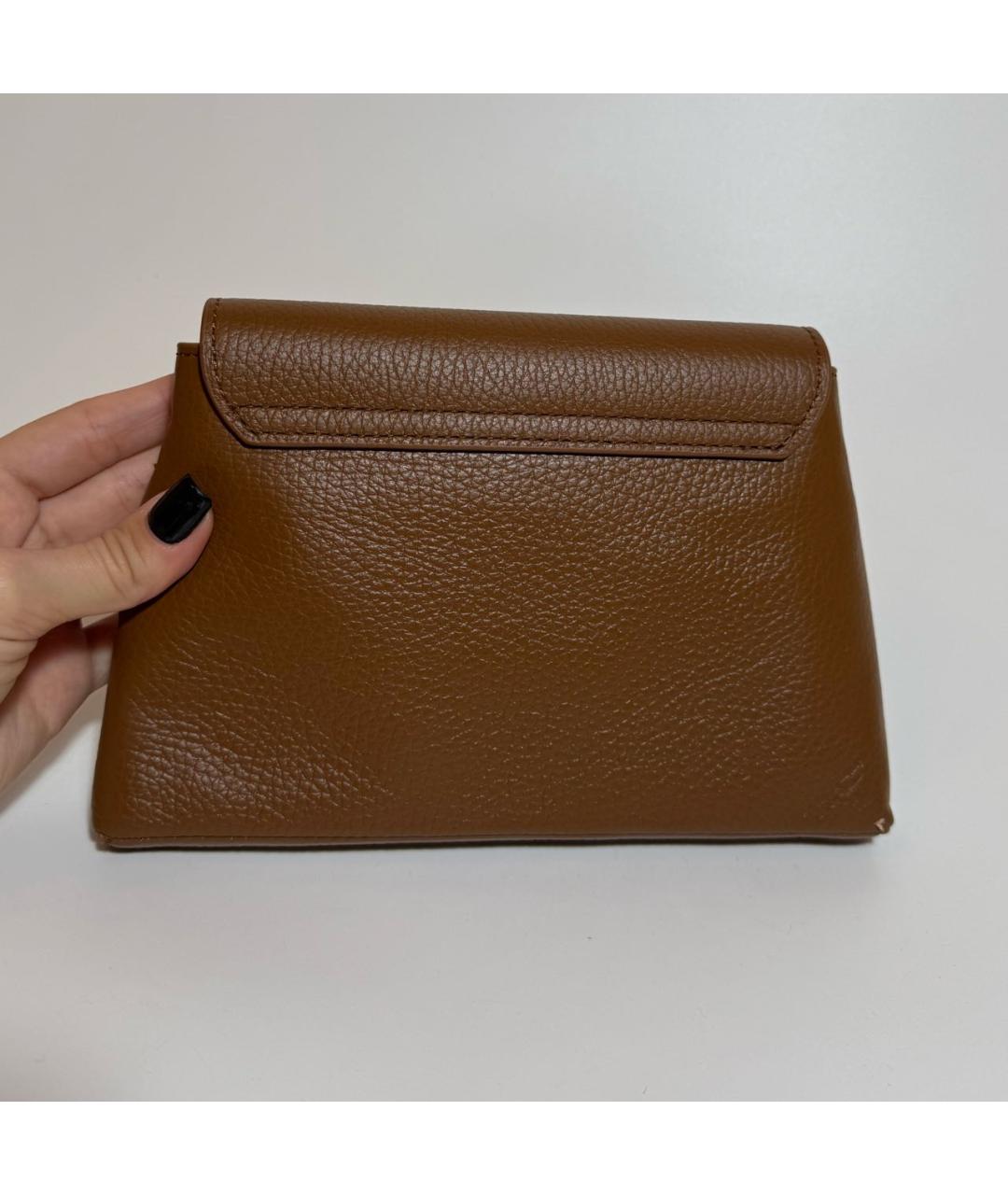 FURLA Коричневая кожаная сумка через плечо, фото 3