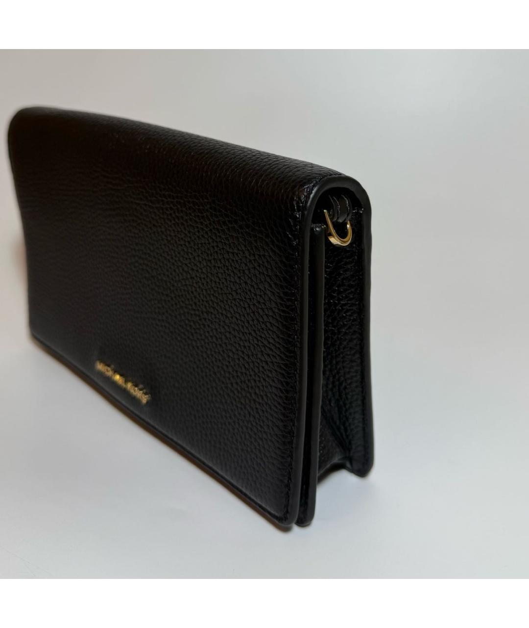 MICHAEL KORS Черная кожаная сумка через плечо, фото 2