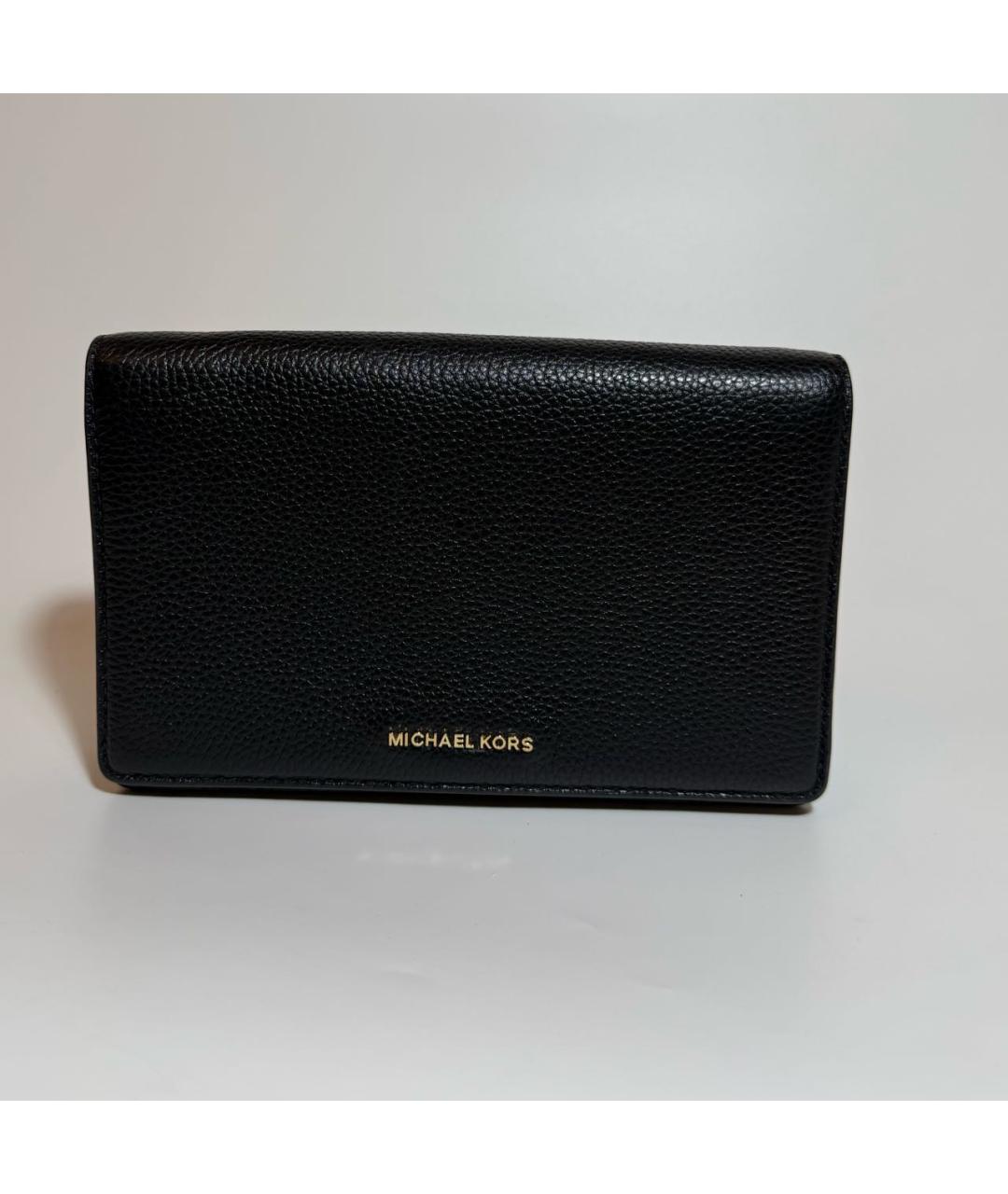 MICHAEL KORS Черная кожаная сумка через плечо, фото 5