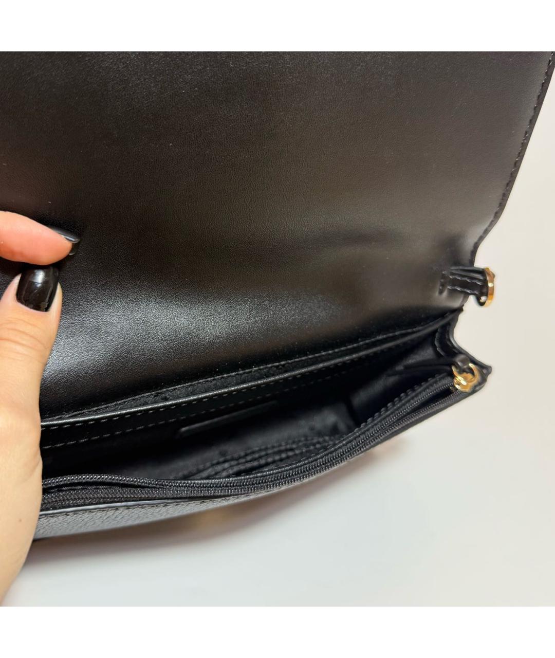 MICHAEL KORS Черная кожаная сумка через плечо, фото 4