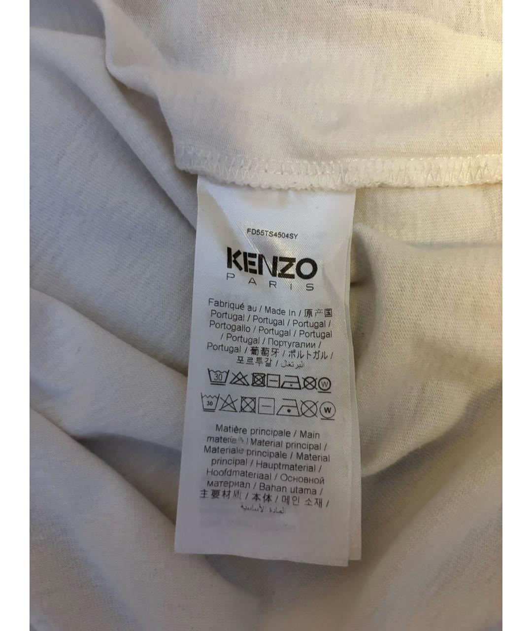 KENZO Белая хлопковая футболка, фото 3