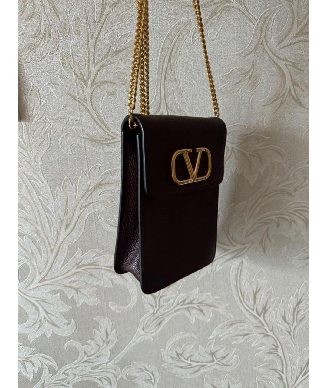 VALENTINO Фиолетовая кожаная сумка через плечо, фото 2