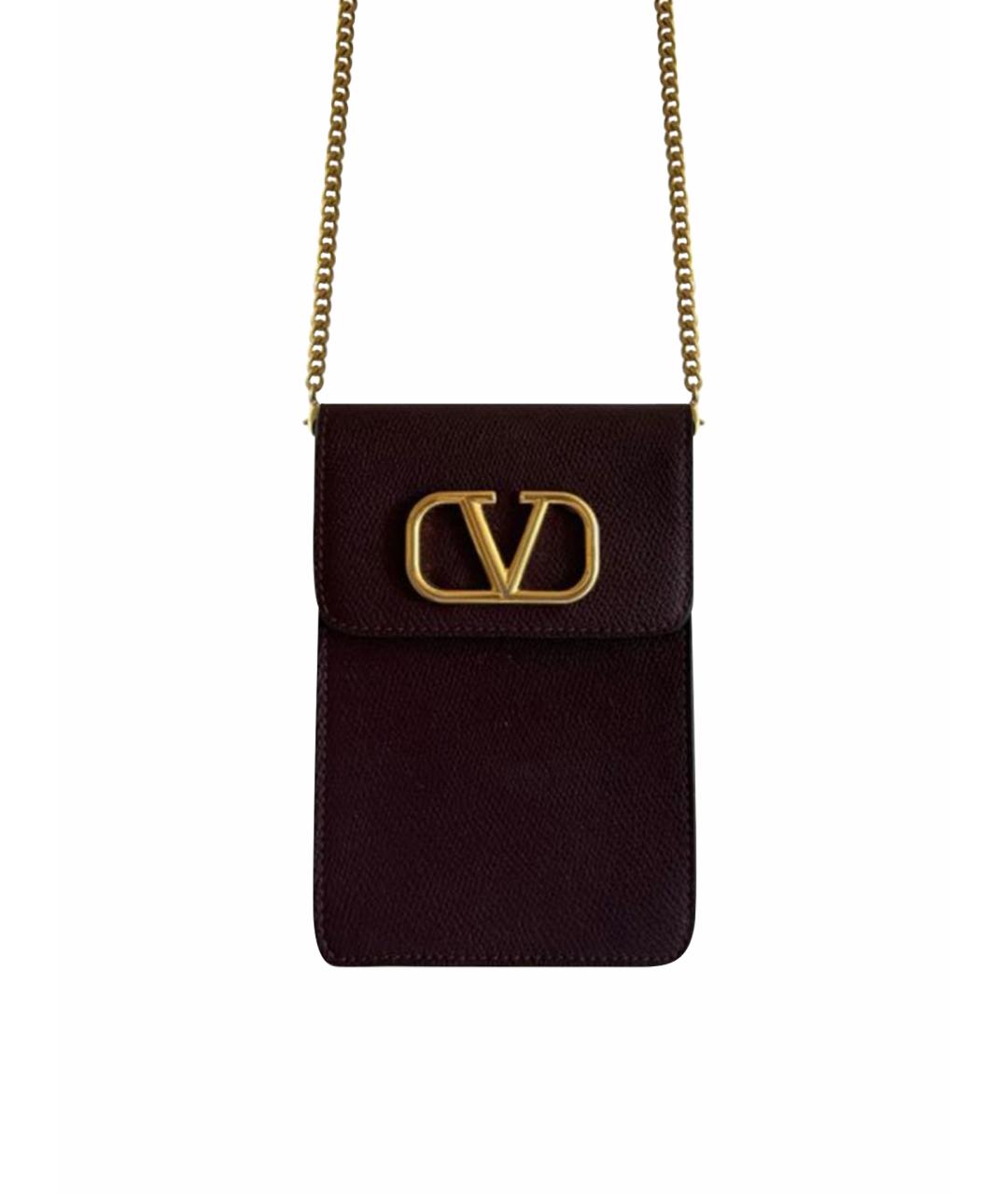 VALENTINO Фиолетовая кожаная сумка через плечо, фото 1