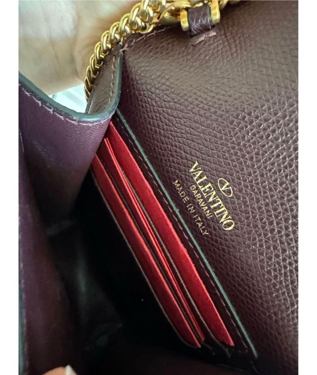 VALENTINO Фиолетовая кожаная сумка через плечо, фото 4