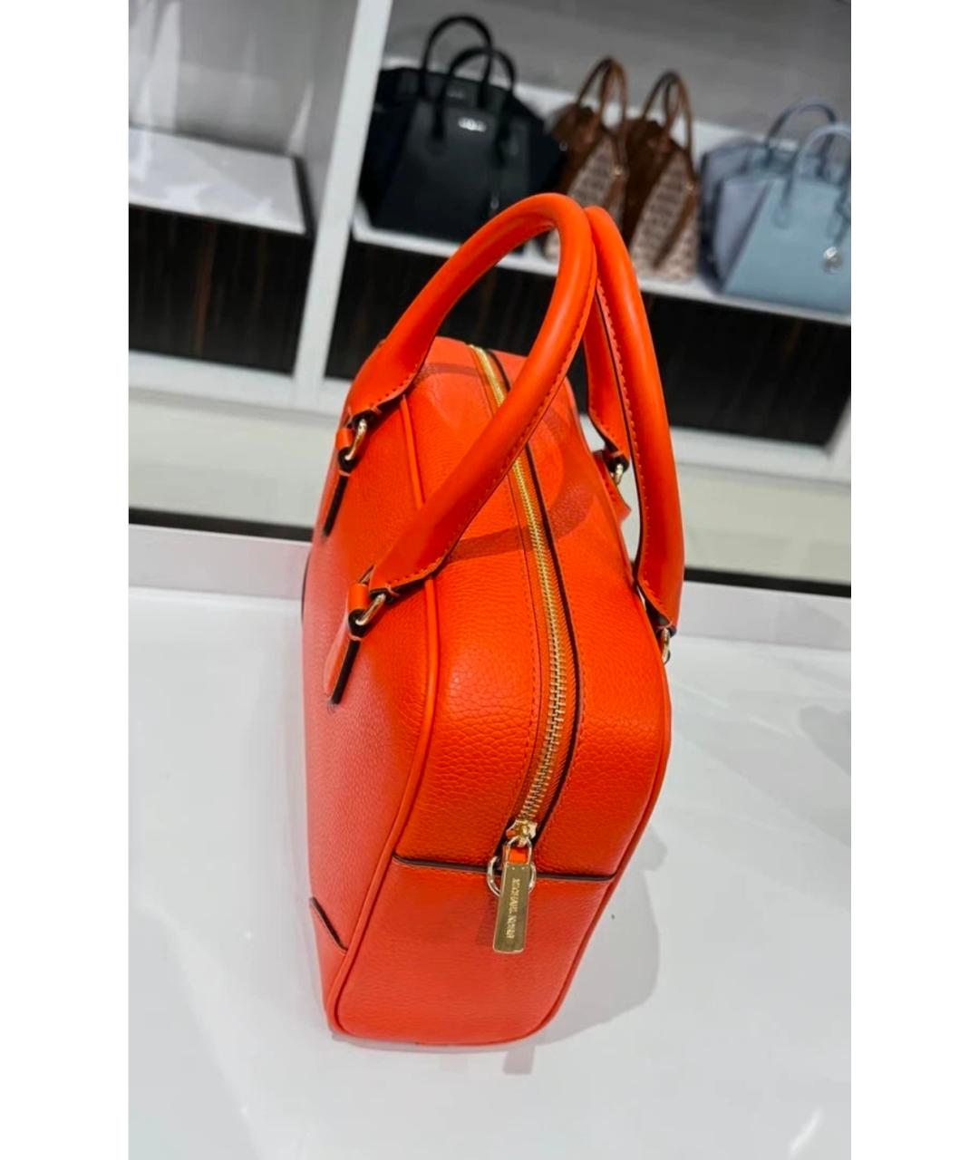 MICHAEL KORS Оранжевая кожаная сумка с короткими ручками, фото 5