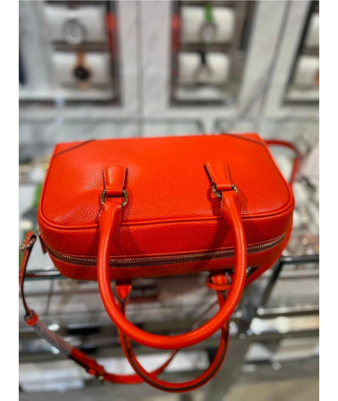 MICHAEL KORS Оранжевая кожаная сумка с короткими ручками, фото 9