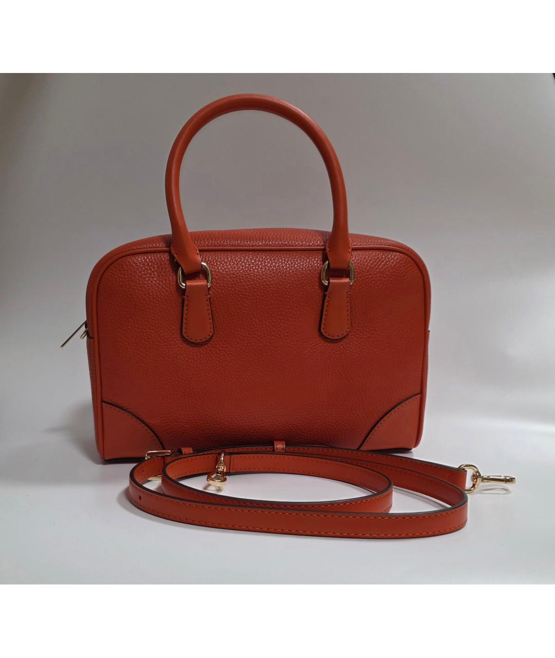 MICHAEL KORS Оранжевая кожаная сумка с короткими ручками, фото 8