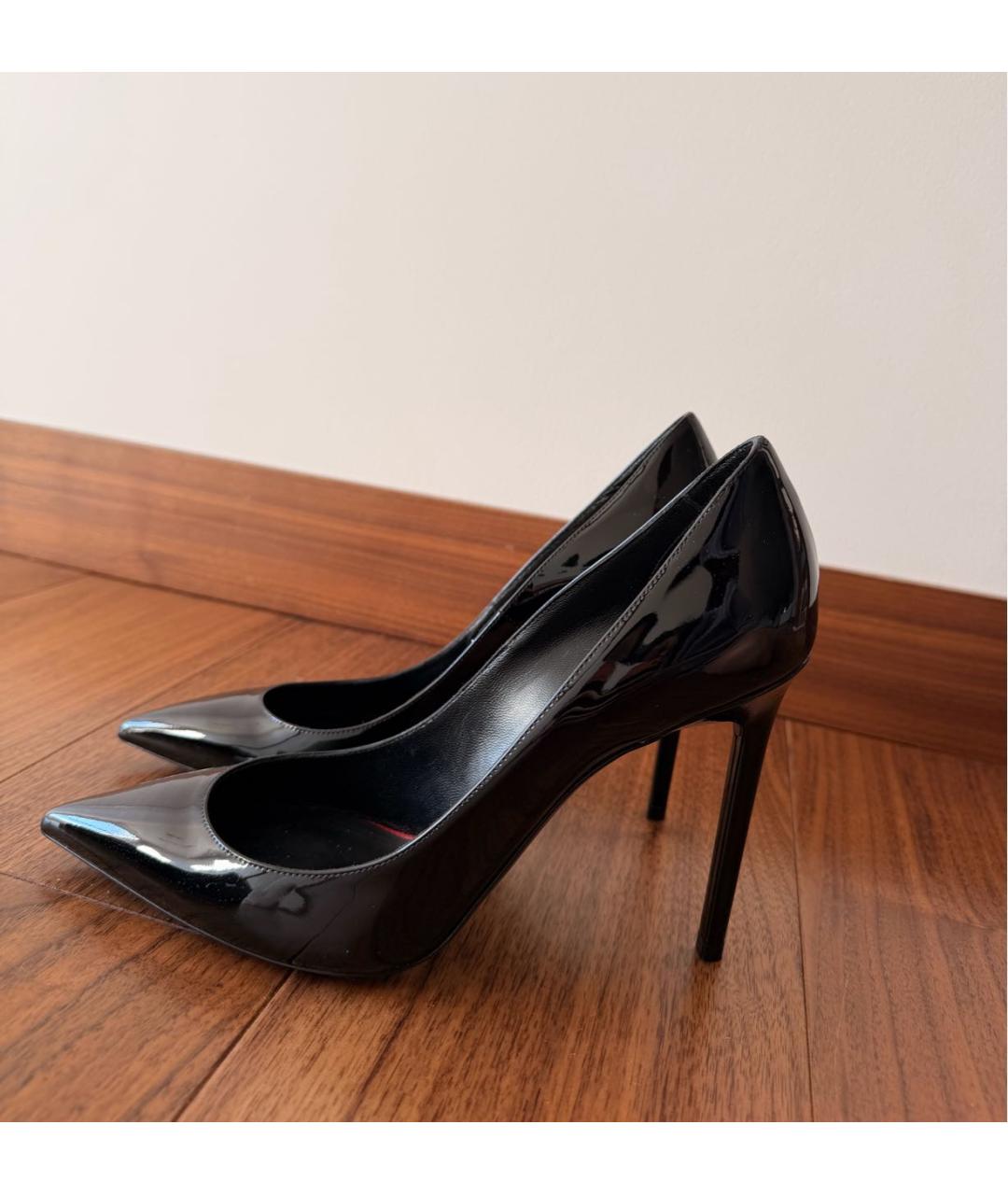 SAINT LAURENT Черные туфли из лакированной кожи, фото 7