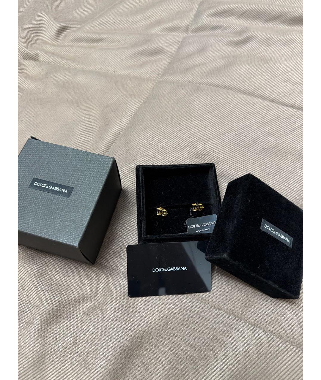 DOLCE&GABBANA Золотые металлические серьги, фото 3
