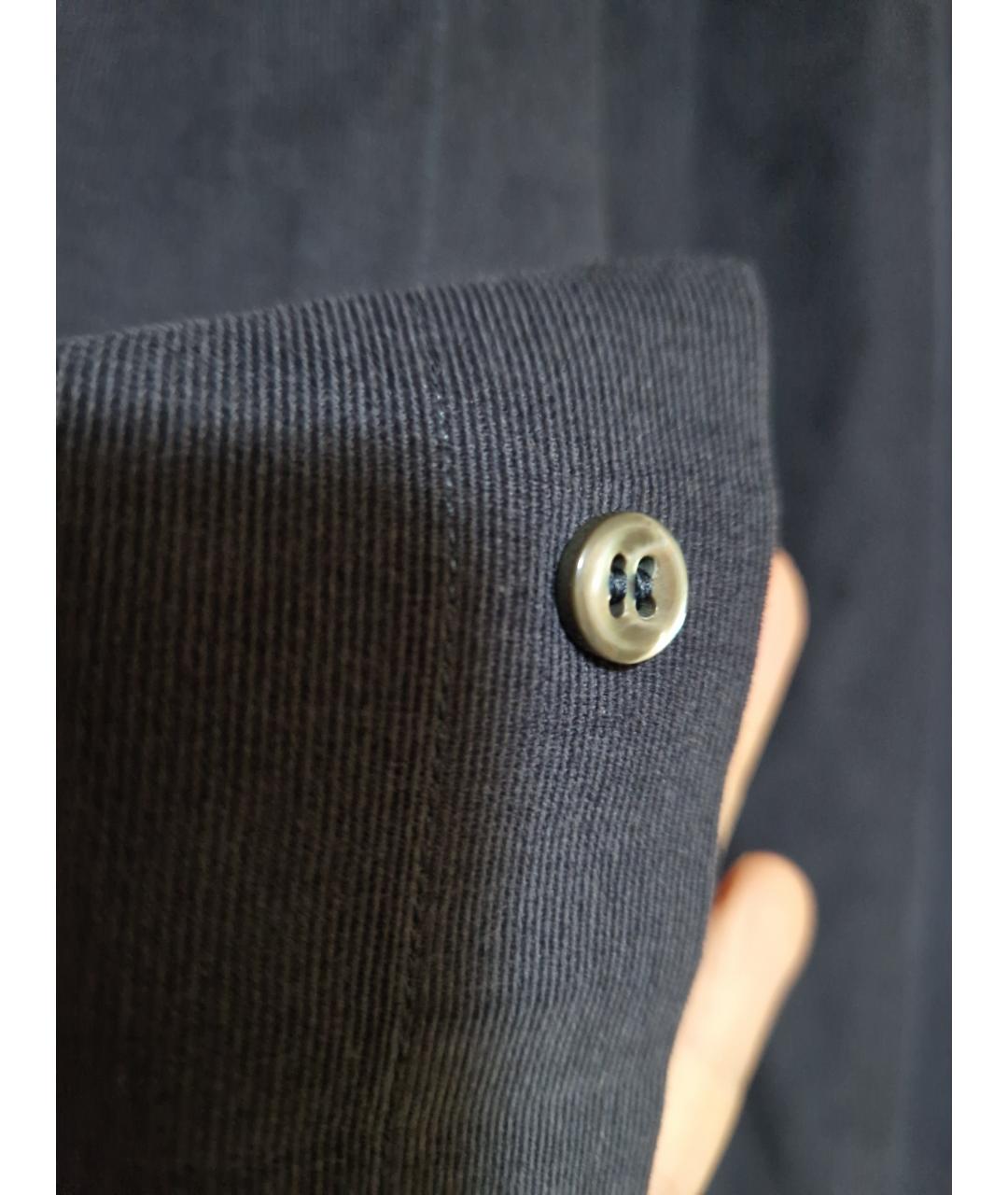 BRIONI Темно-синяя хлопковая кэжуал рубашка, фото 4