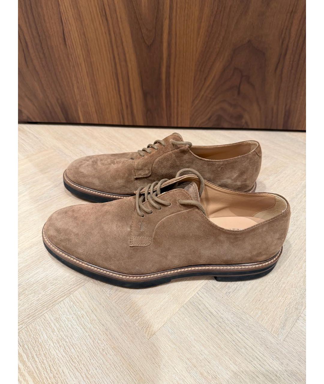 TOD'S Коричневые замшевые туфли, фото 4