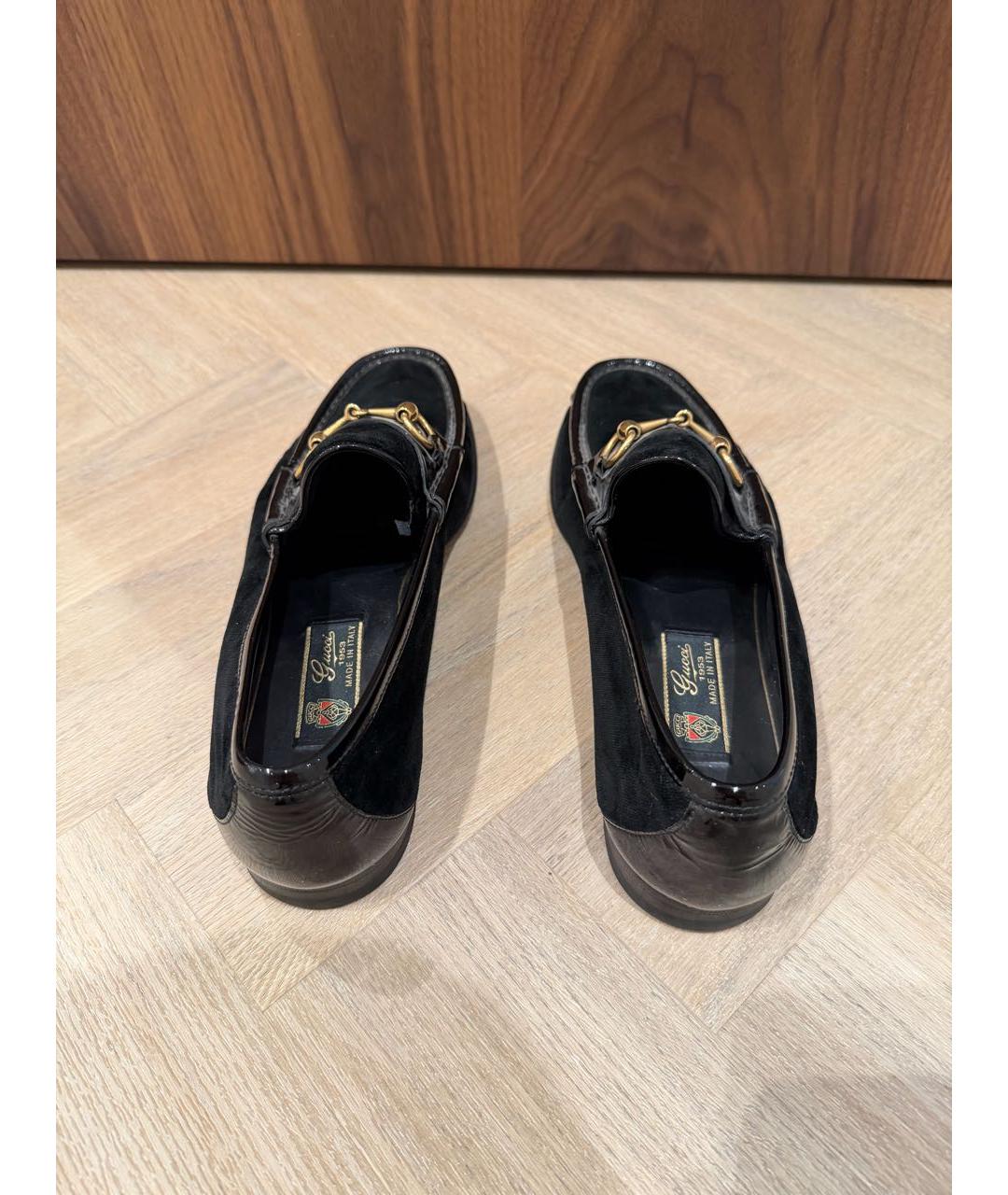 GUCCI Черные бархатные лоферы, фото 3