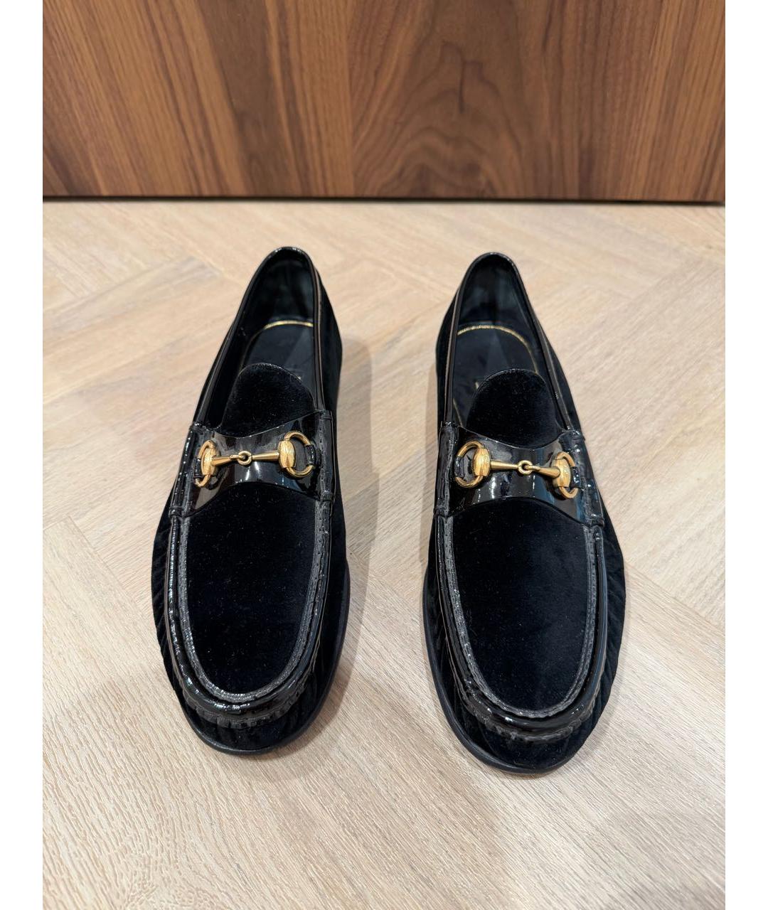GUCCI Черные бархатные лоферы, фото 2