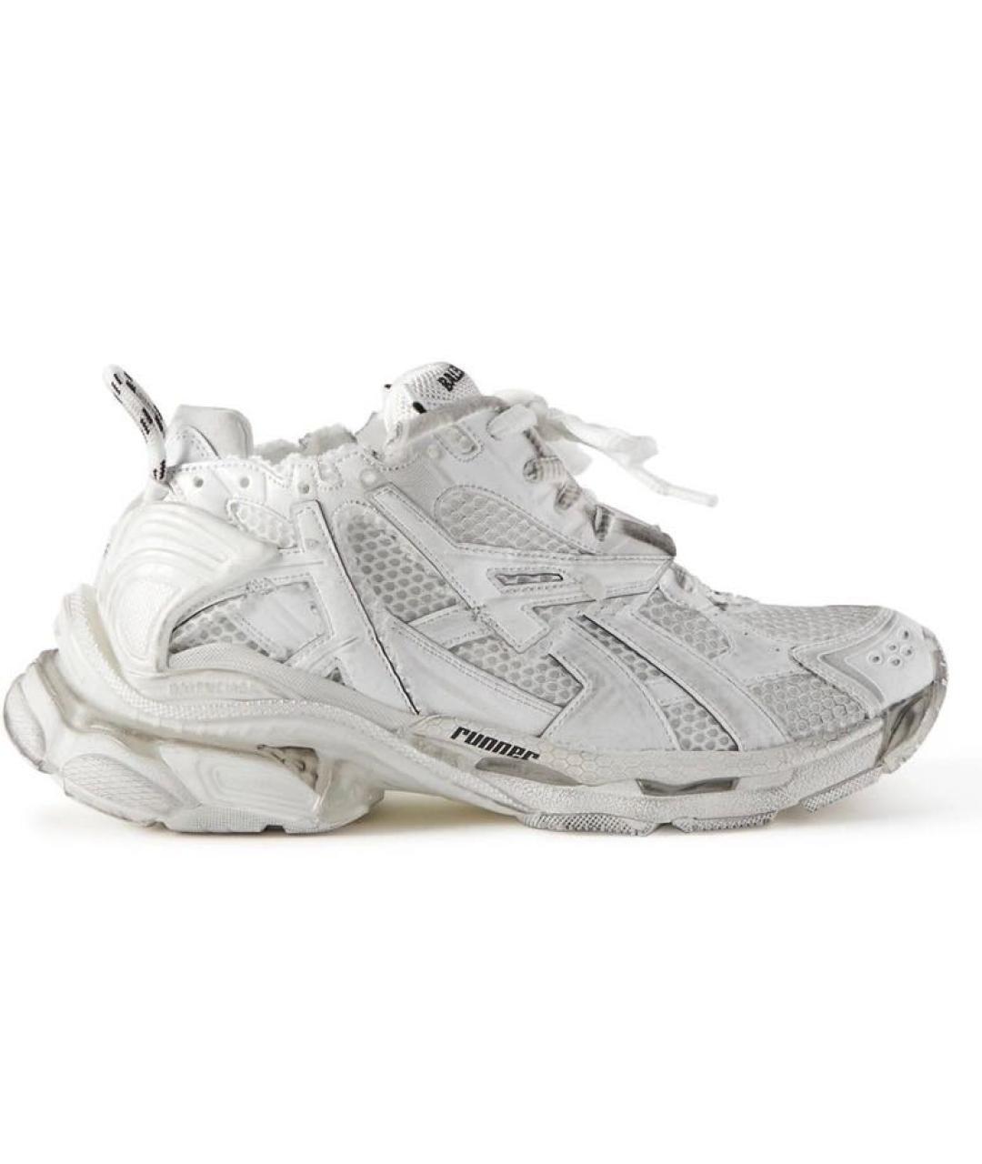 BALENCIAGA Белые текстильные низкие кроссовки / кеды, фото 9
