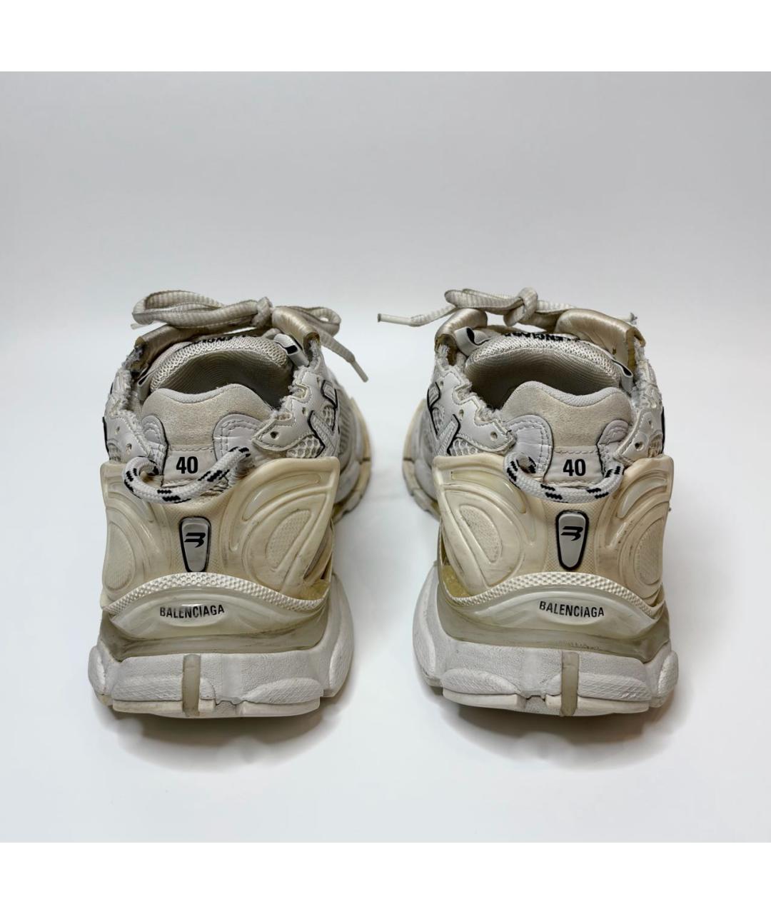 BALENCIAGA Белые текстильные низкие кроссовки / кеды, фото 5