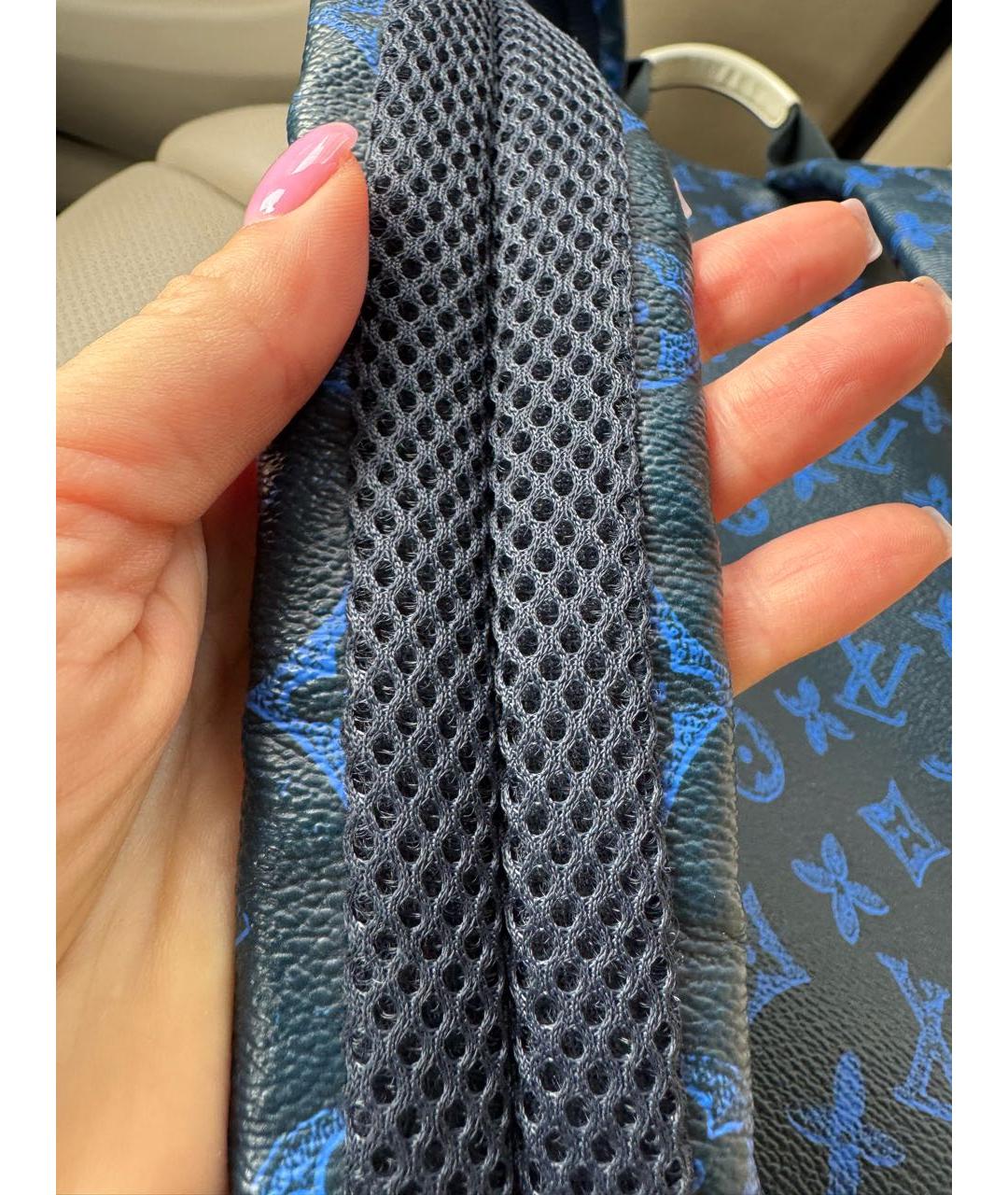 LOUIS VUITTON Синий рюкзак из канвы, фото 5