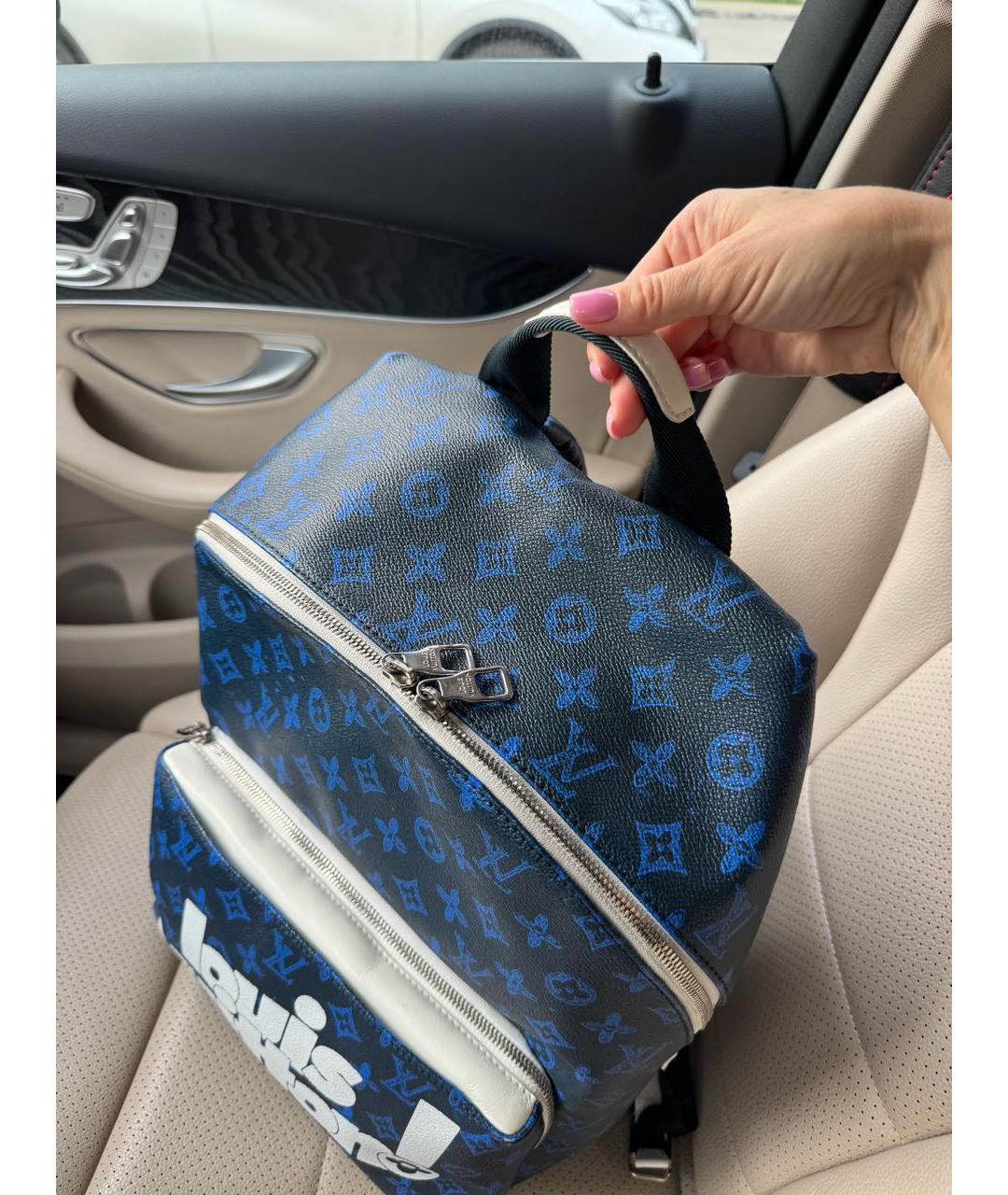 LOUIS VUITTON Синий рюкзак из канвы, фото 8