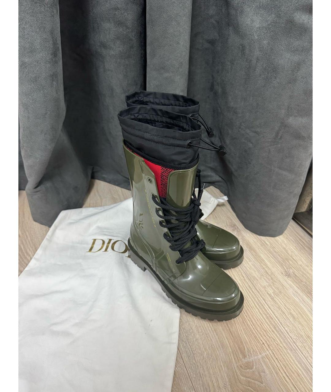CHRISTIAN DIOR Зеленые резиновые сапоги, фото 2