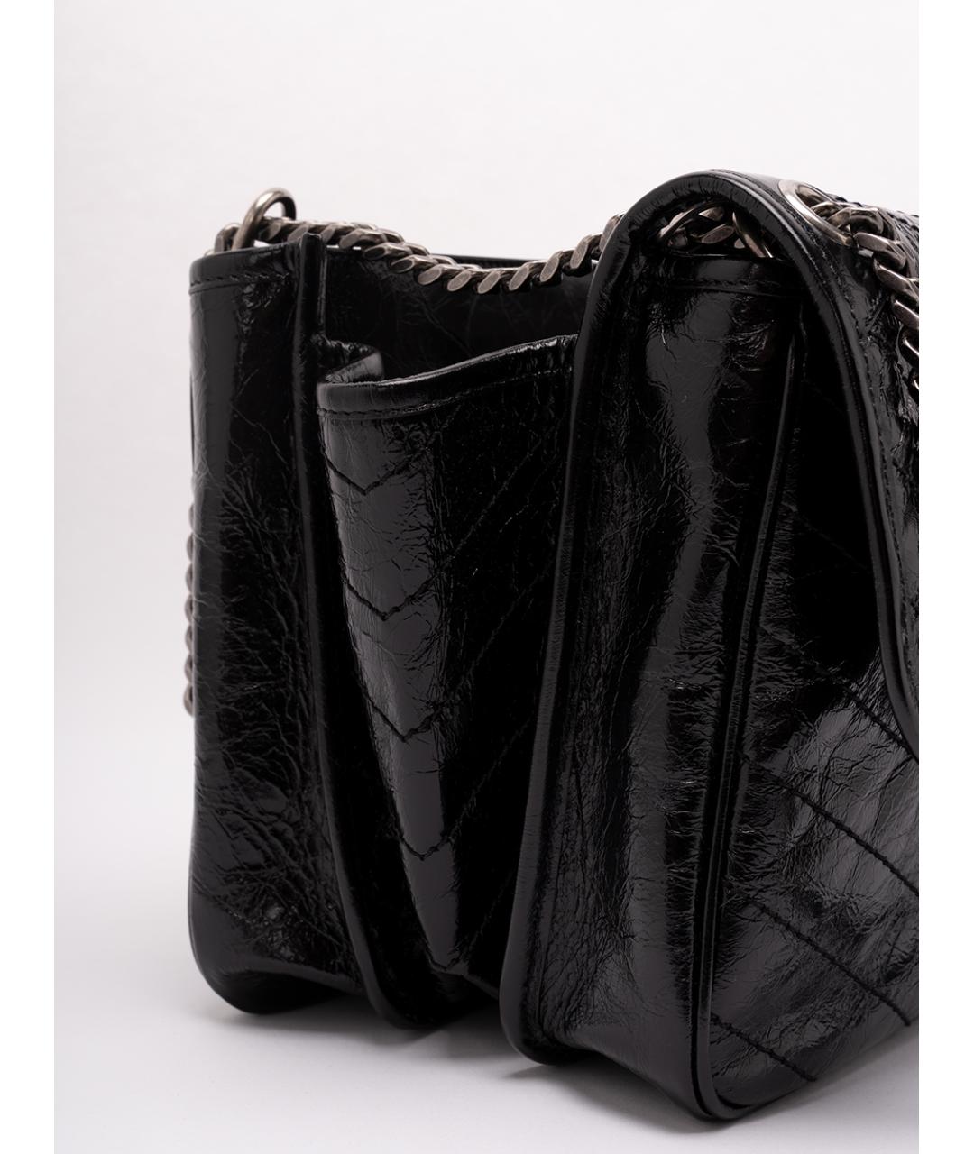 SAINT LAURENT Черная кожаная сумка через плечо, фото 4