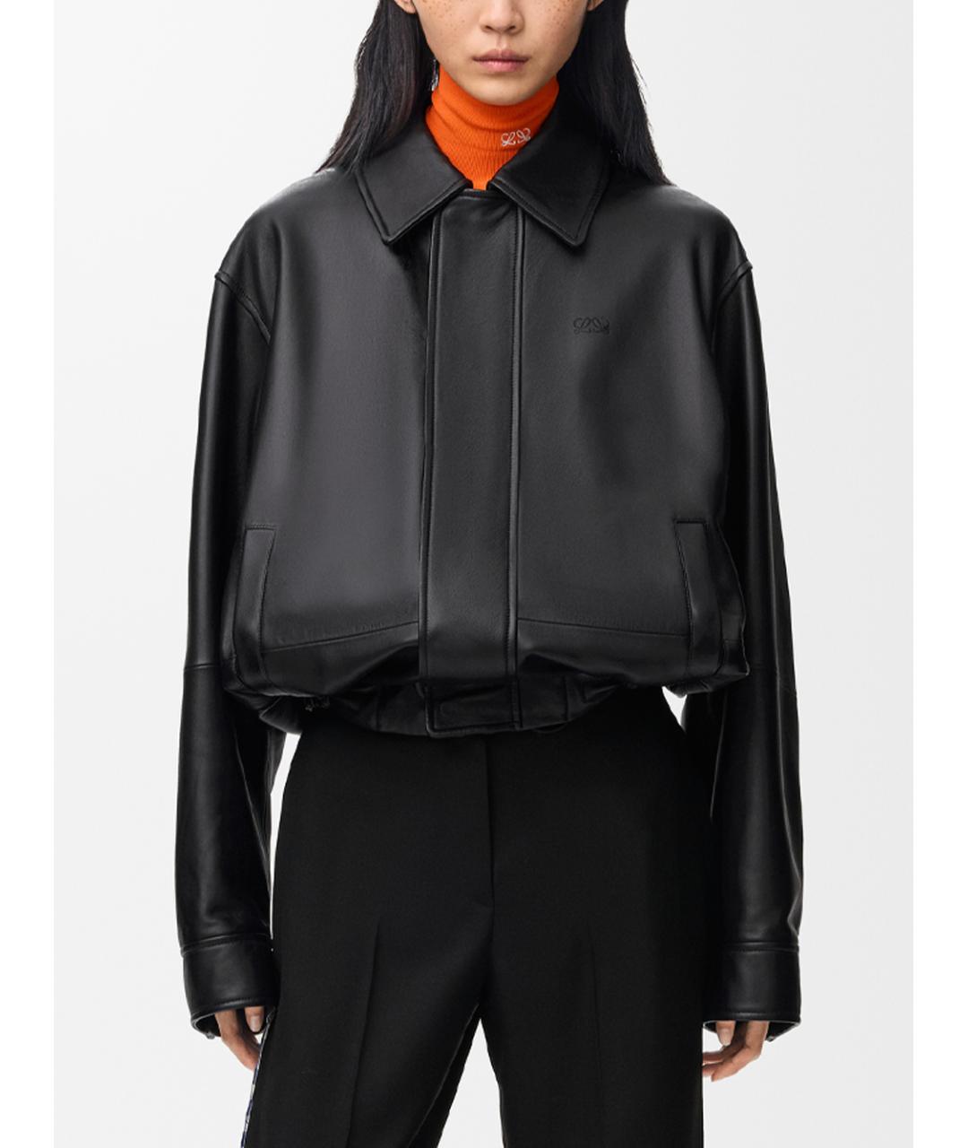 LOEWE Черная кожаная куртка, фото 2