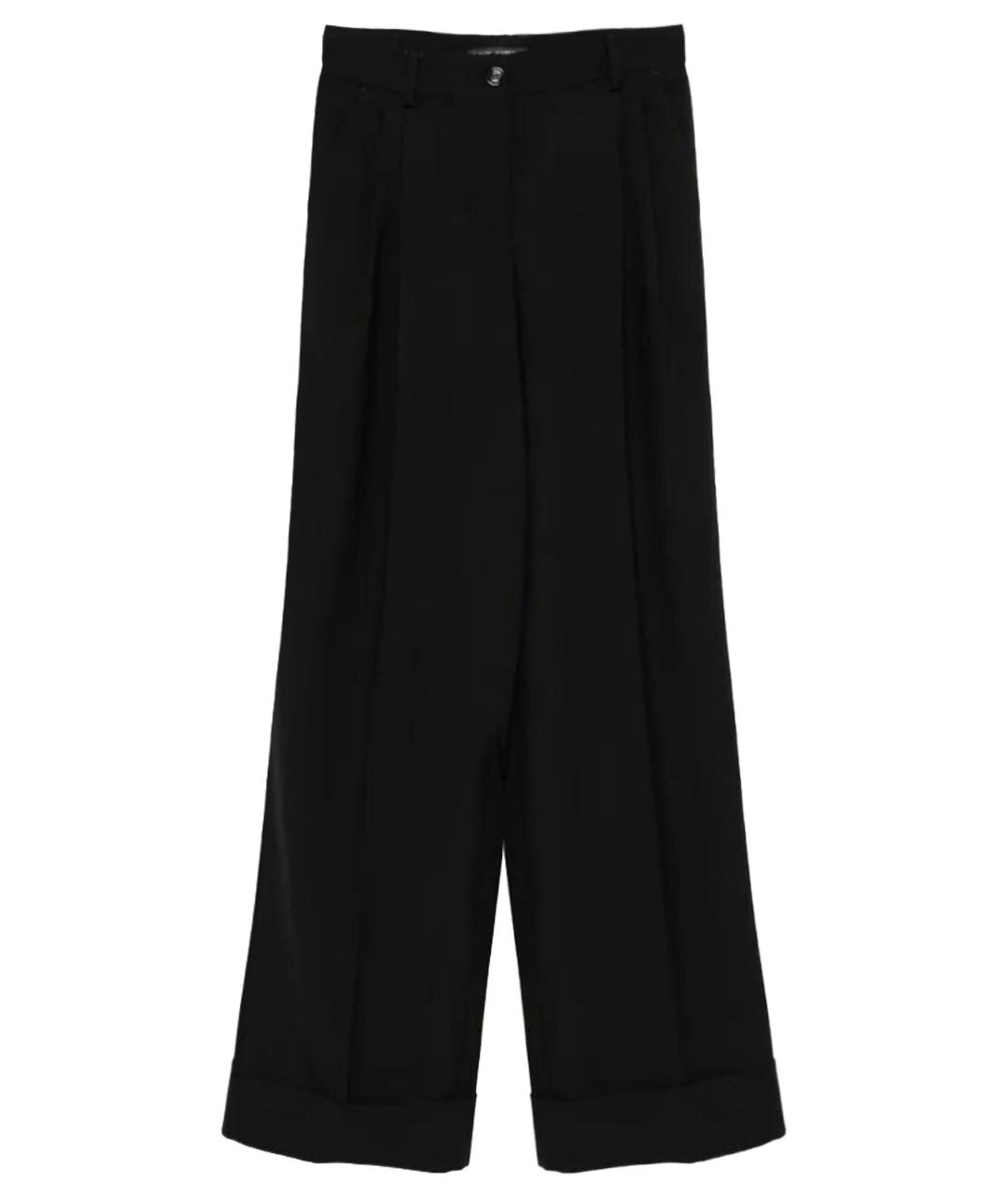 DOLCE&GABBANA Черные шерстяные прямые брюки, фото 1