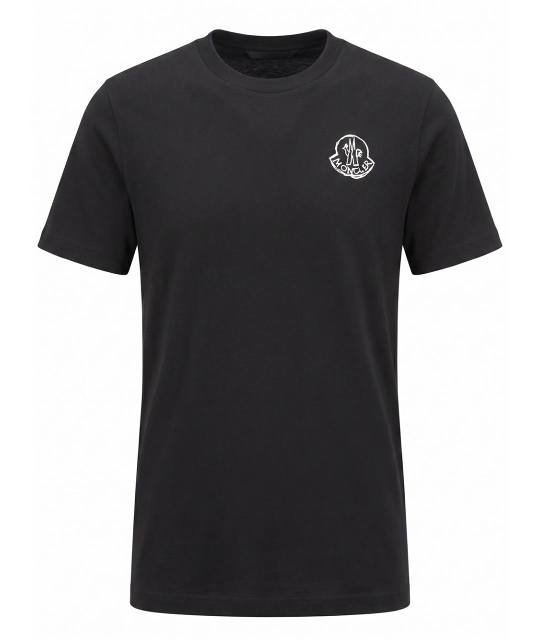 MONCLER Черная хлопковая футболка, фото 1