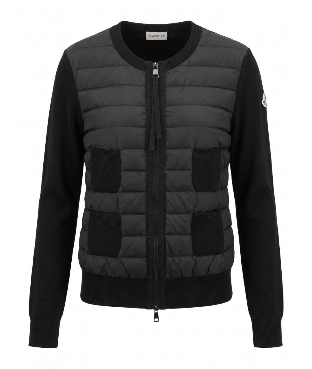 MONCLER Черный шерстяной кардиган, фото 1