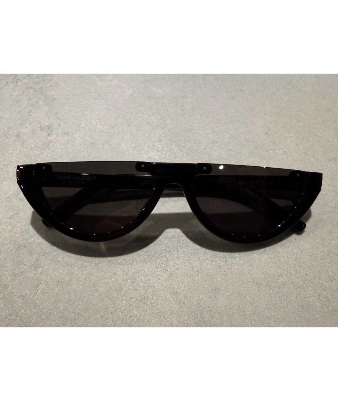 SAINT LAURENT Черные пластиковые солнцезащитные очки, фото 4