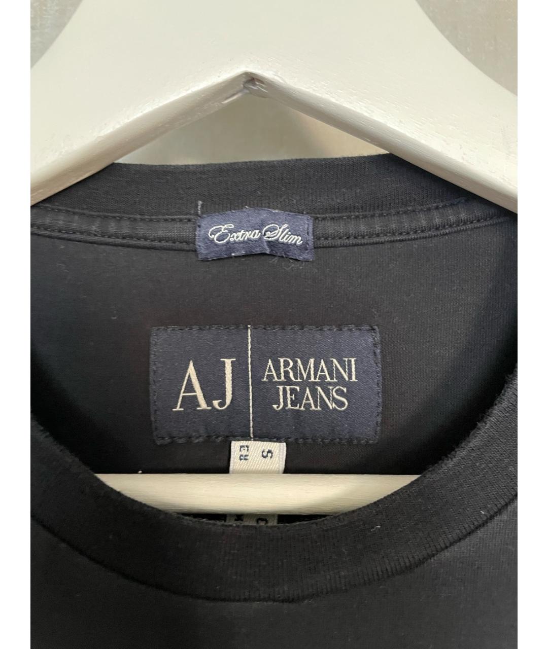 ARMANI JEANS Черная хлопковая футболка, фото 3