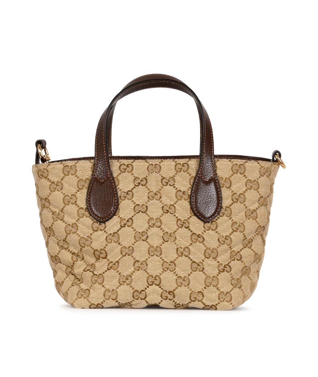 GUCCI Бежевая сумка тоут из канвы, фото 3