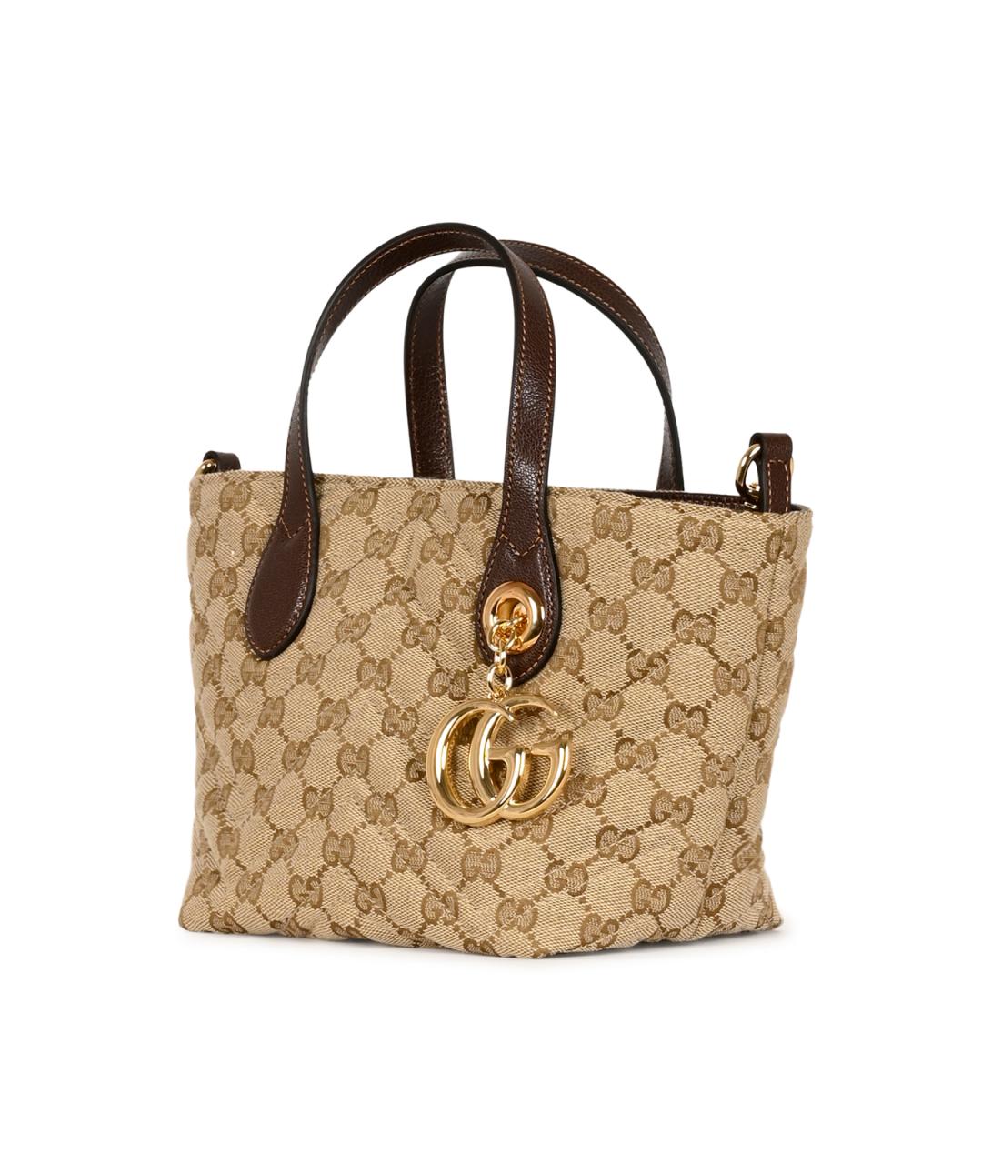 GUCCI Бежевая сумка тоут из канвы, фото 2