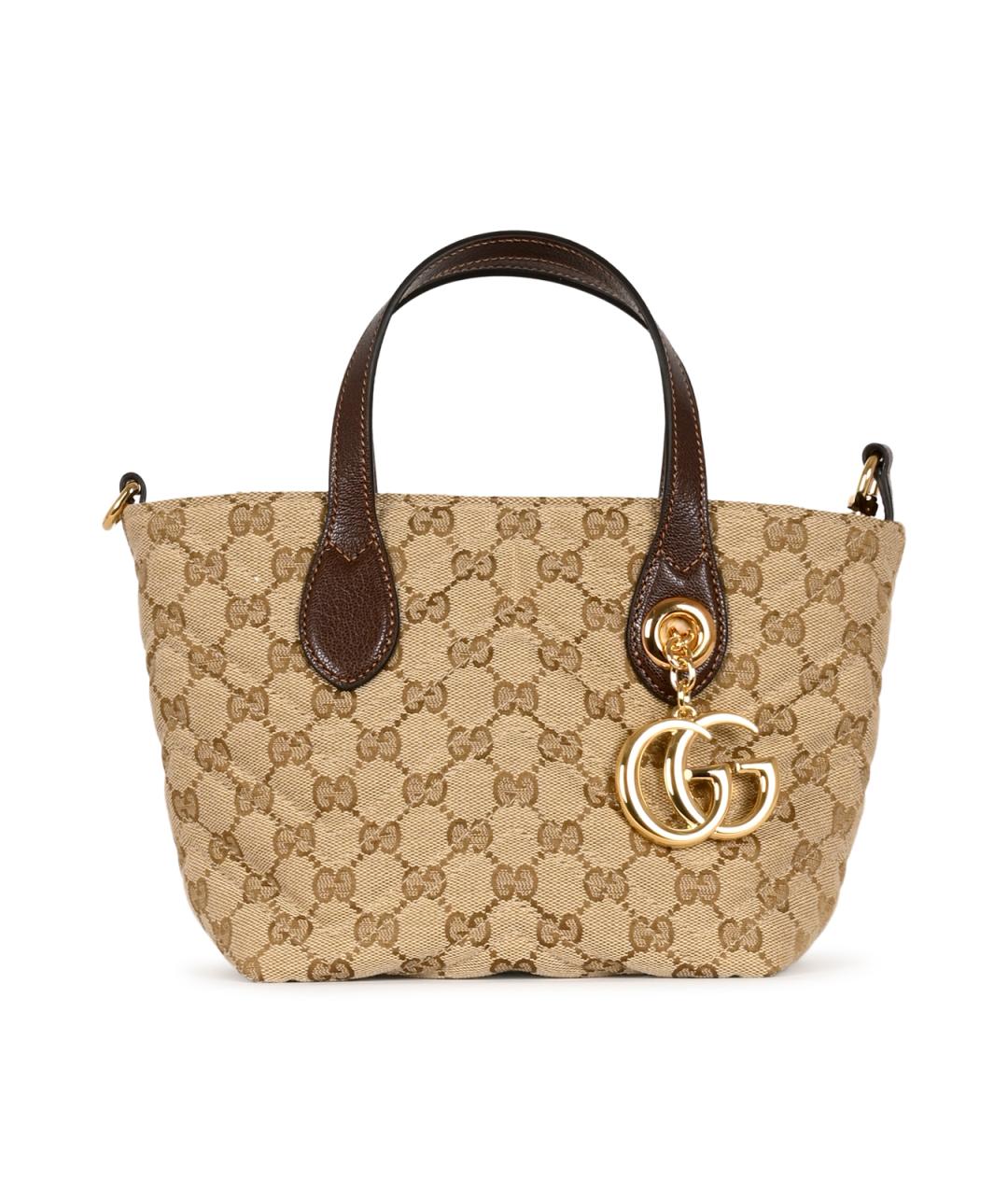 GUCCI Бежевая сумка тоут из канвы, фото 1