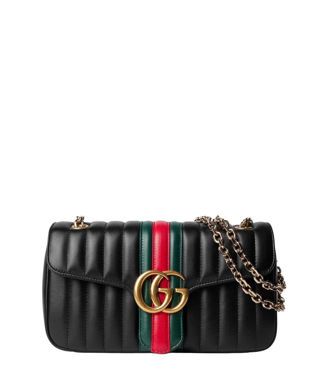 GUCCI Черная кожаная сумка через плечо, фото 1