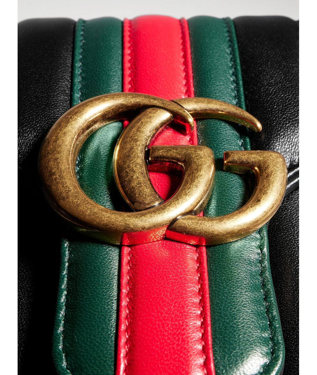GUCCI Черная кожаная сумка через плечо, фото 5
