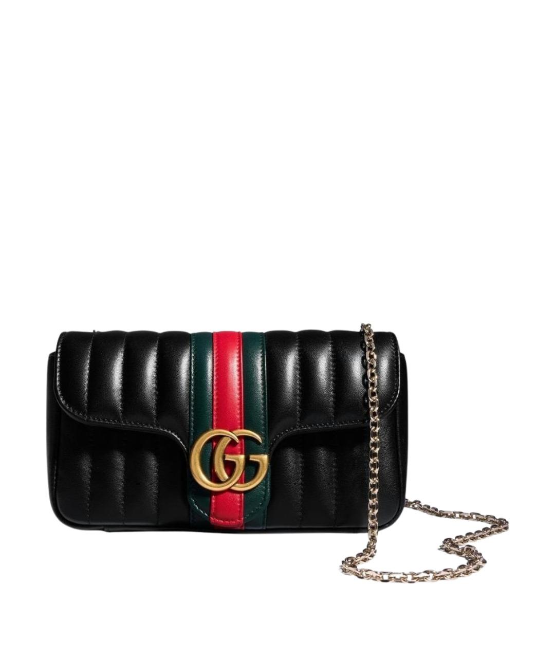 GUCCI Черная кожаная сумка через плечо, фото 1