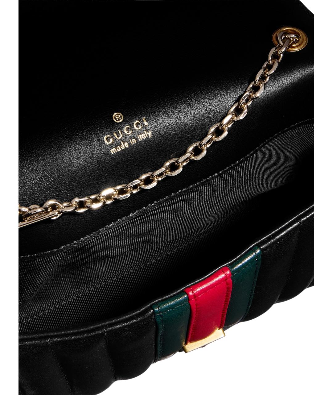 GUCCI Черная кожаная сумка через плечо, фото 4