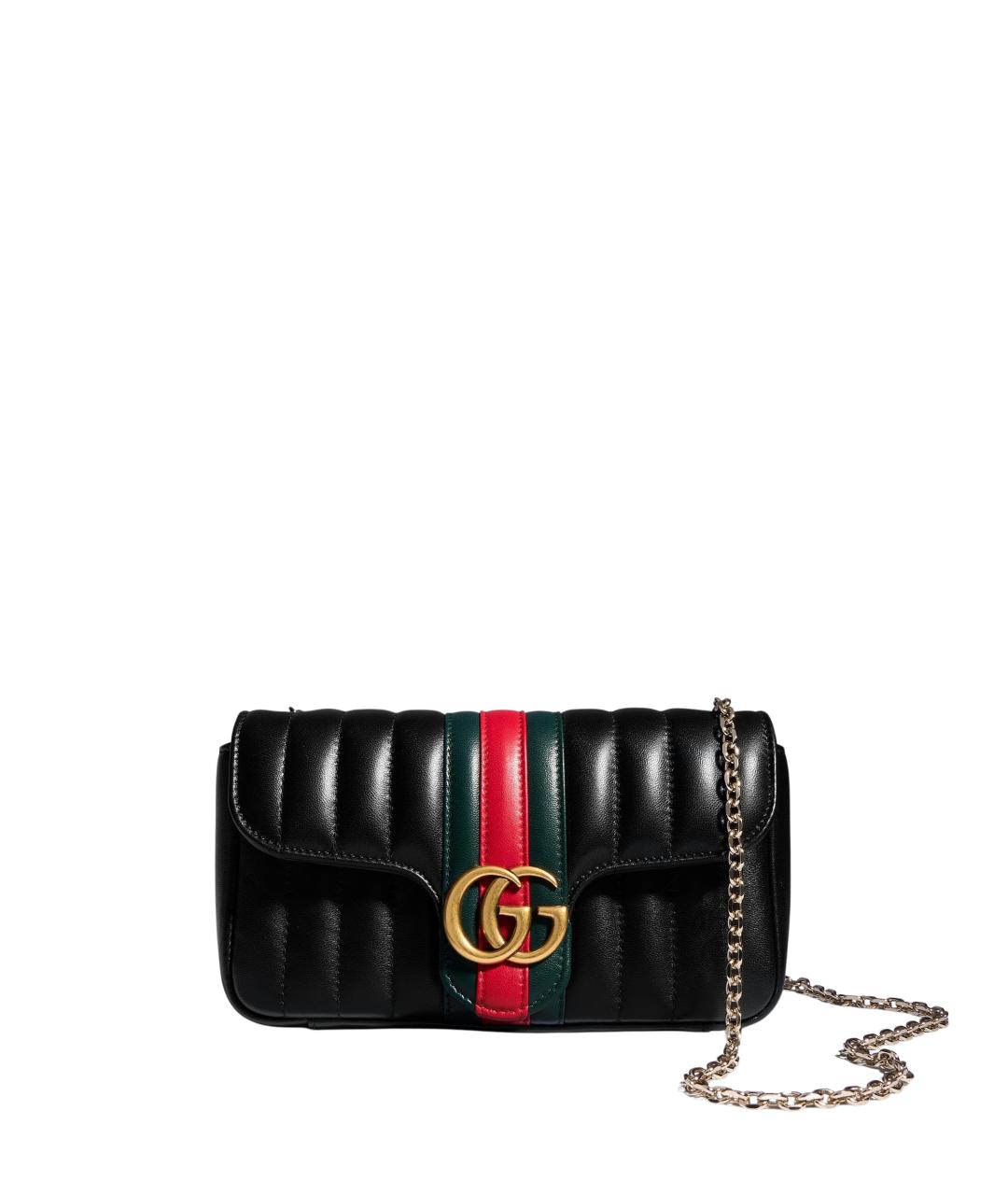 GUCCI Черная кожаная сумка через плечо, фото 6