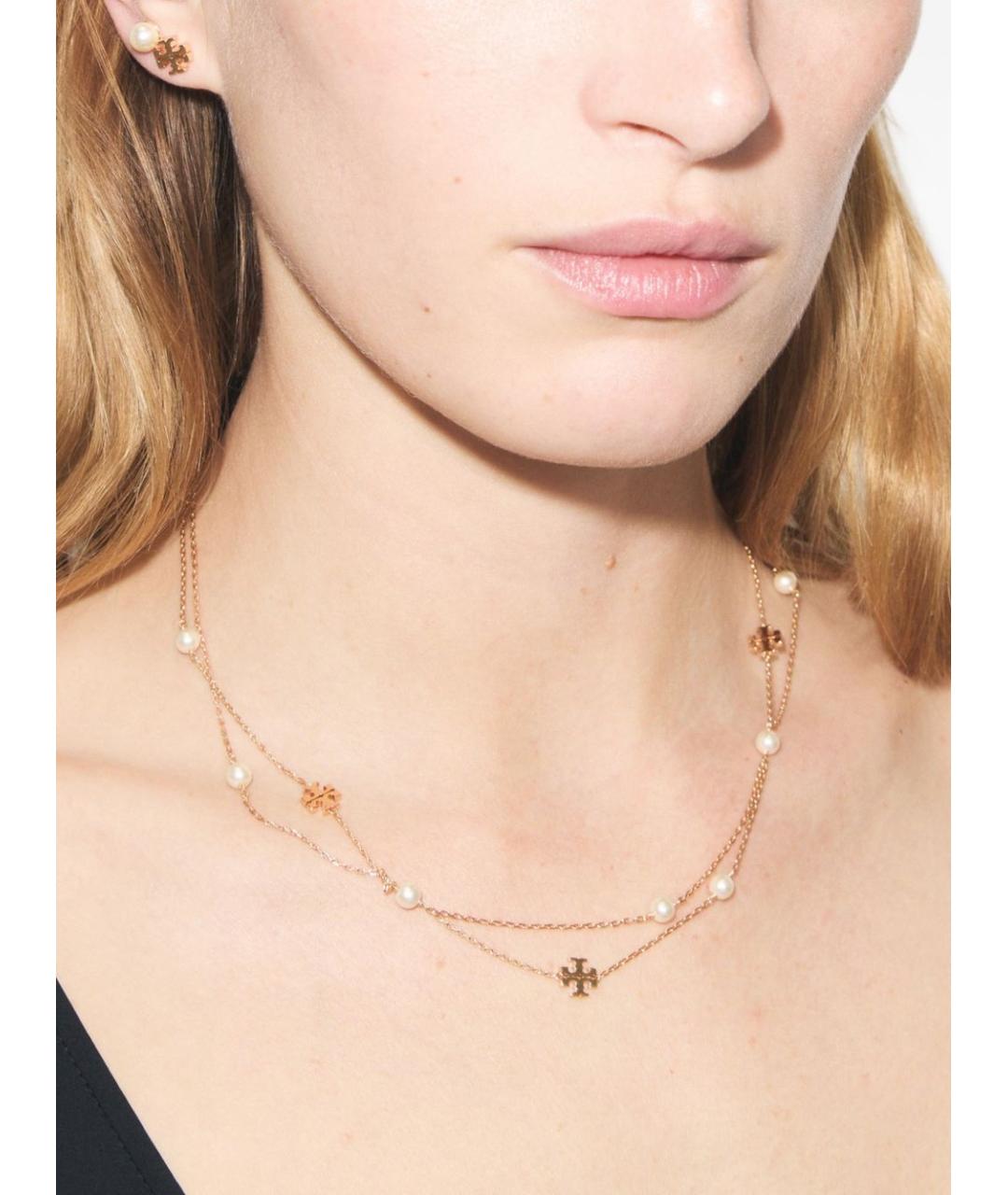 TORY BURCH Золотые металлические серьги, фото 2