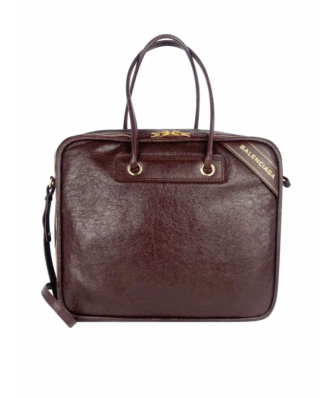 BALENCIAGA Коричневая кожаная сумка тоут, фото 1
