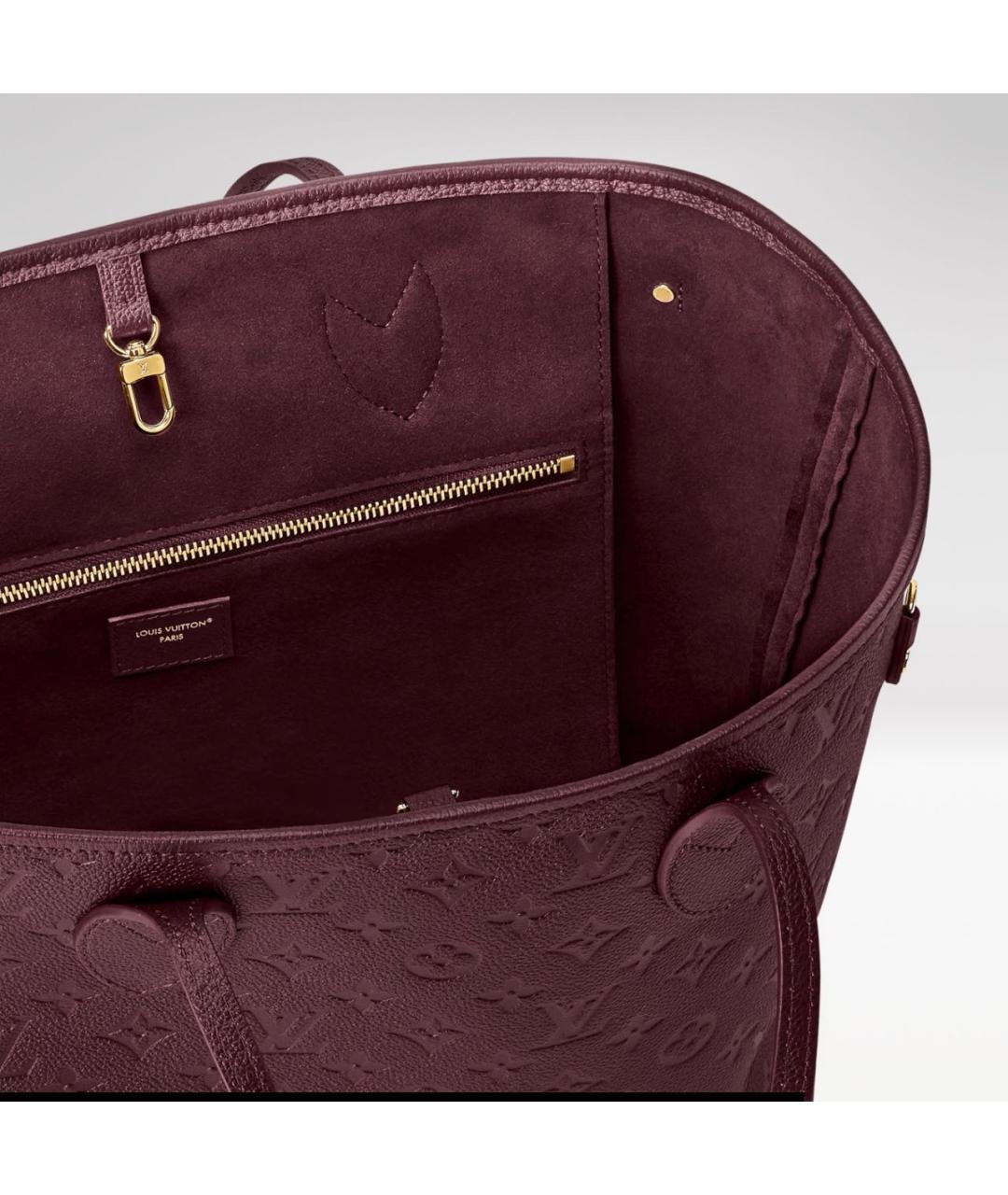LOUIS VUITTON Бордовая кожаная сумка тоут, фото 4