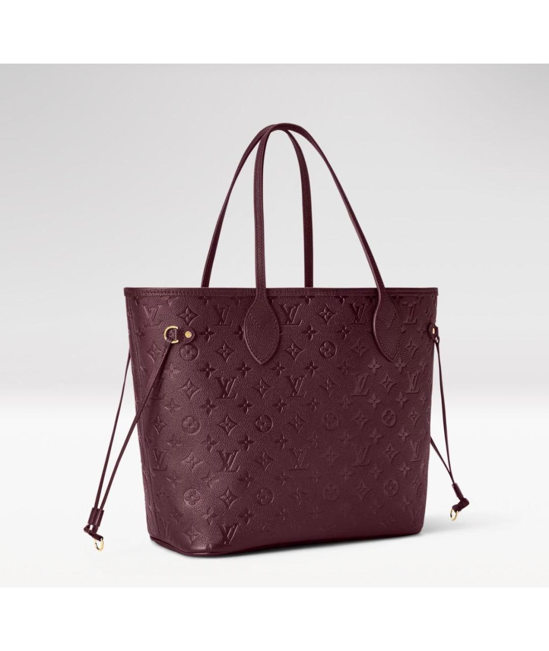LOUIS VUITTON Бордовая кожаная сумка тоут, фото 2